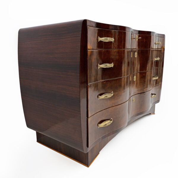 Art Deco Italian Thuja Root Curved Chest of Drawers, 1930s - Image 3