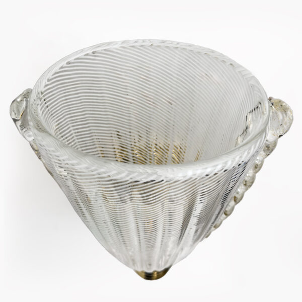 Barovier & Toso Brass and "Reticello" Murano Glass Sconces - Image 9