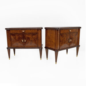 Pair of Italian Walnut and Thuja Root Nightstands, 1950s