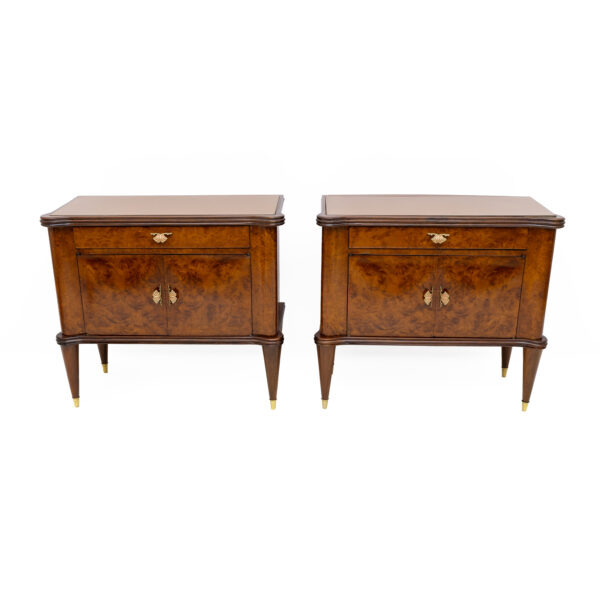 Pair of Italian Walnut and Thuja Root Nightstands, 1950s - Image 3