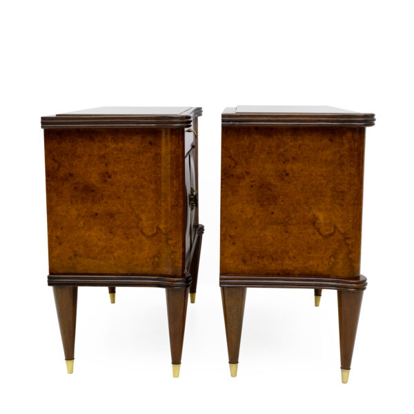 Pair of Italian Walnut and Thuja Root Nightstands, 1950s - Image 4