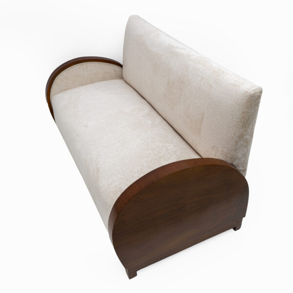 Art Deco Bouclè and Walnut Loveseat, Italy, 1930s - Image 7