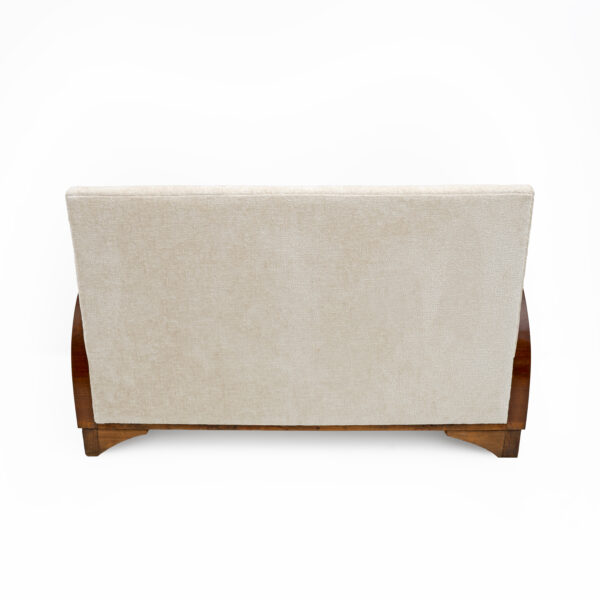 Art Deco Bouclè and Walnut Loveseat, Italy, 1930s - Image 11