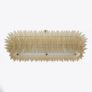 Italian Murano Glass and Brass Palmette Chandelier