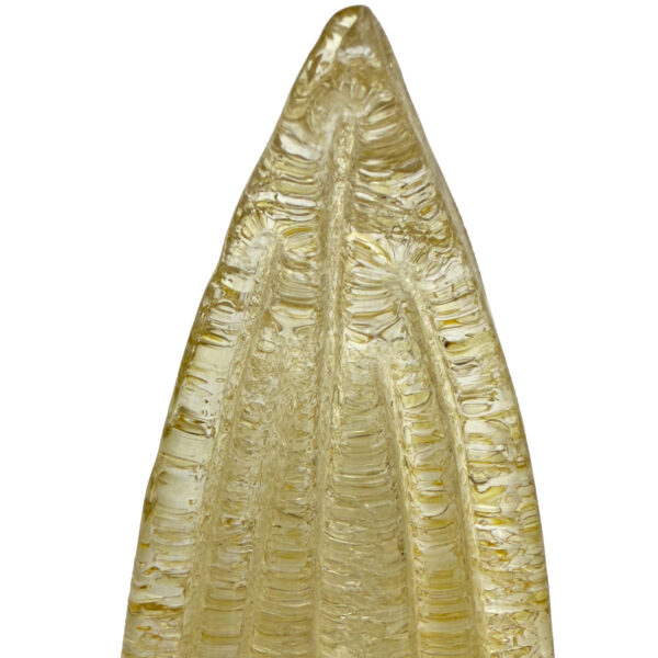 Italian Murano Glass and Brass Palmette Chandelier - Image 11
