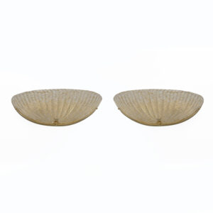 Pair of Barovier Style Murano Glass Shell Sconces