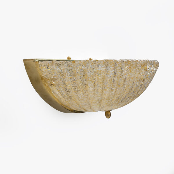 Pair of Barovier Style Murano Glass Shell Sconces - Image 10