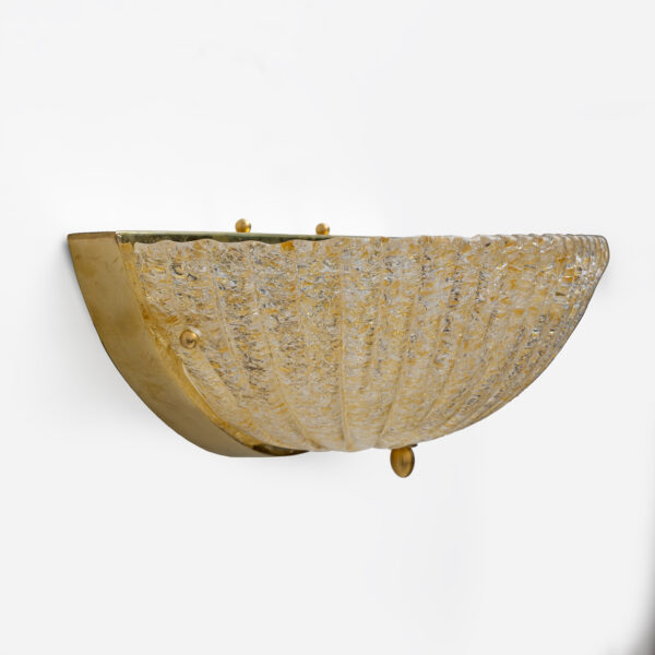 Pair of Barovier Style Murano Glass Shell Sconces - Image 9