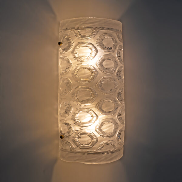 Pair of Modern Italian Murano Glass Textured Wall Sconces - Image 6