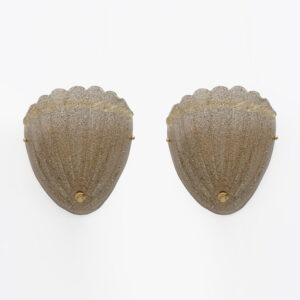 Pair of Mid-Century Modern Style Murano Glass Shell Sconces