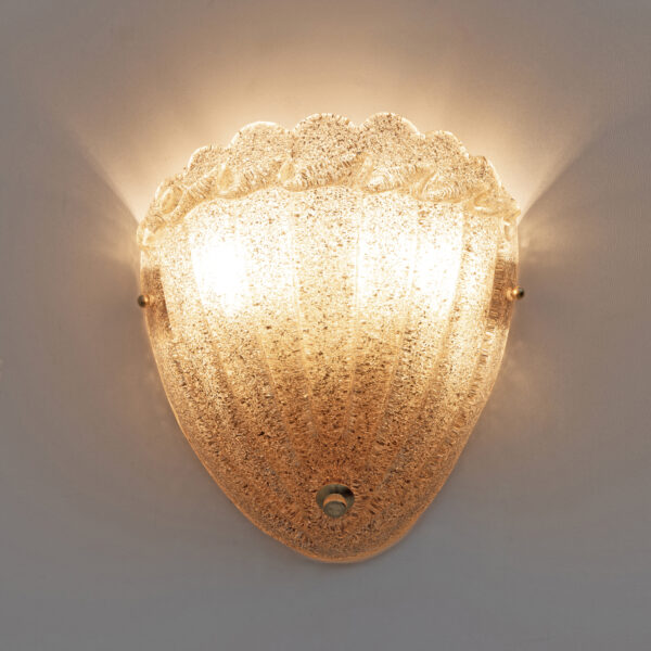 Pair of Mid-Century Modern Style Murano Glass Shell Sconces - Image 2