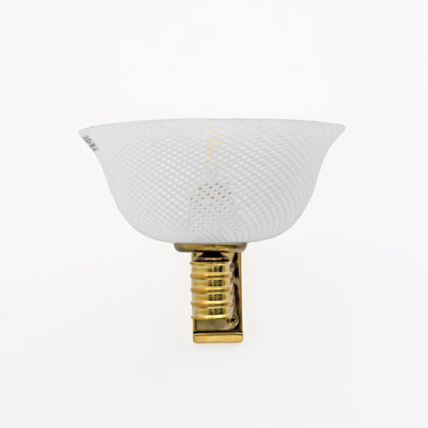 Carlo Scarpa Brass and Reticello Murano Glass Sconces for Venini - Image 7