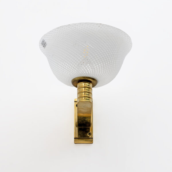 Carlo Scarpa Brass and Reticello Murano Glass Sconces for Venini - Image 3