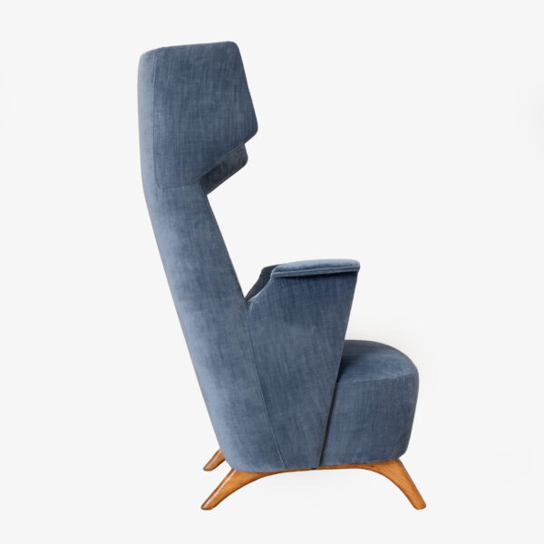 Pair of Italian Velvet High Back Armchairs, 1950s - Image 10