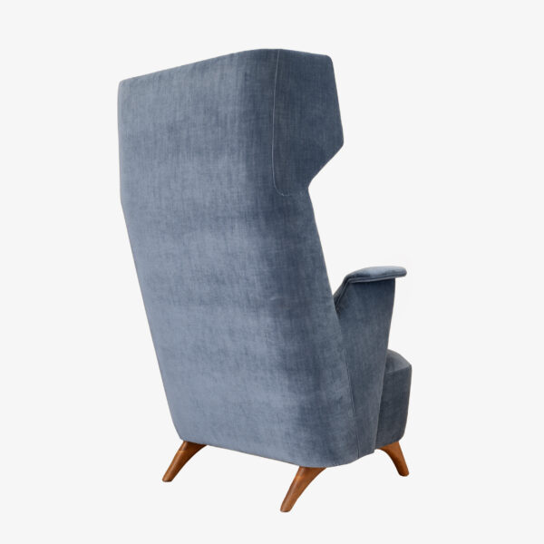 Pair of Italian Velvet High Back Armchairs, 1950s - Image 9