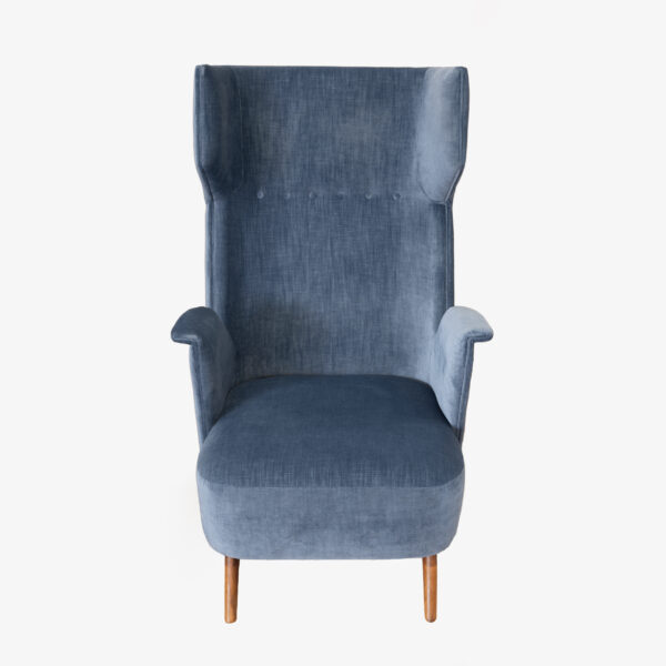 Pair of Italian Velvet High Back Armchairs, 1950s - Image 8