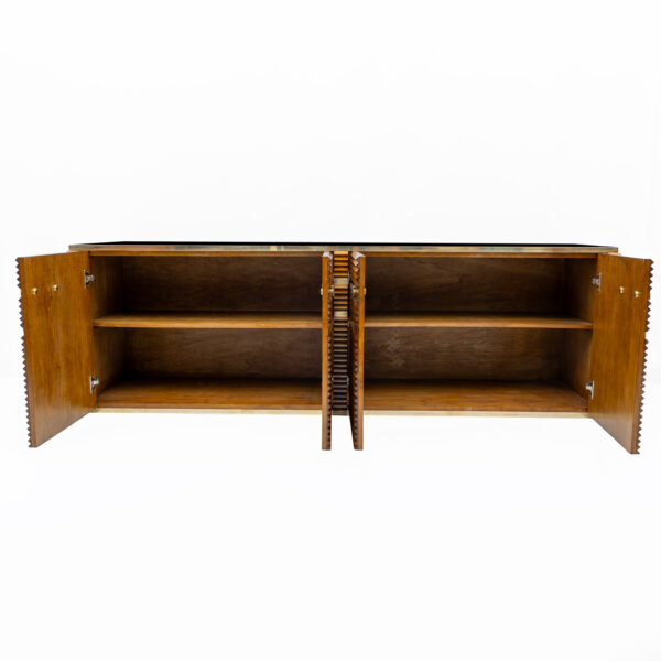 Mid-century Modern Italian Brass and Teak Sideboard, 1970s - Image 11