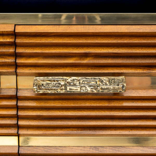 Mid-century Modern Italian Brass and Teak Sideboard, 1970s - Image 10