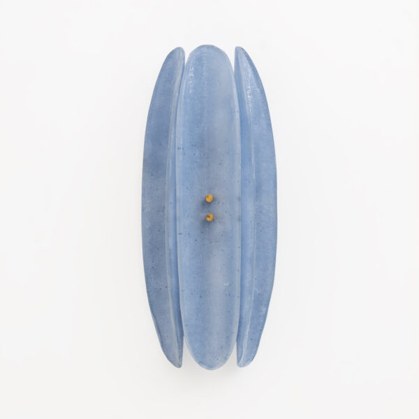 Pair of Fontana Arte Style Light Blu Murano Glass Sconces - Image 2