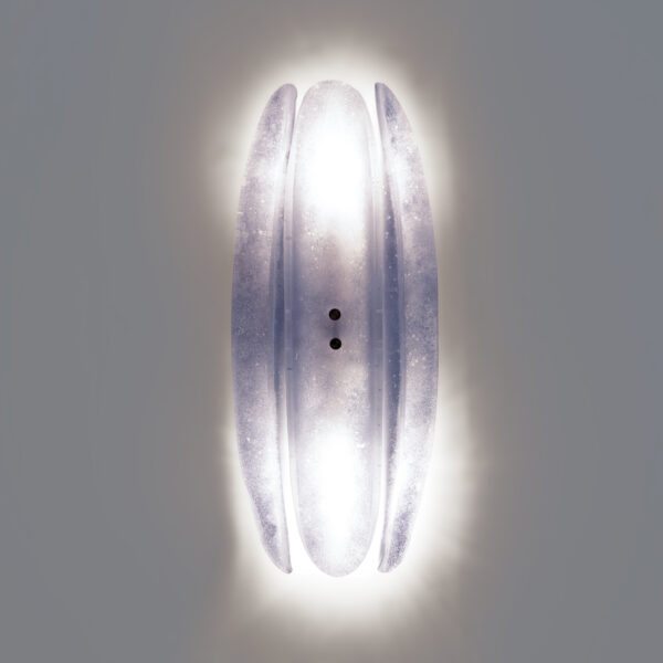 Pair of Fontana Arte Style Light Blu Murano Glass Sconces - Image 5