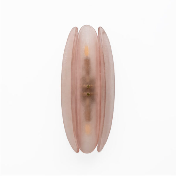 Pair of Fontana Arte Style Pink Murano Glass Sconces - Image 3
