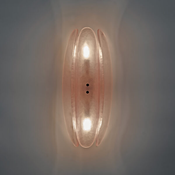 Pair of Fontana Arte Style Pink Murano Glass Sconces - Image 6