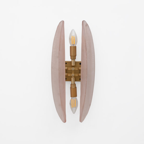 Pair of Fontana Arte Style Pink Murano Glass Sconces - Image 8
