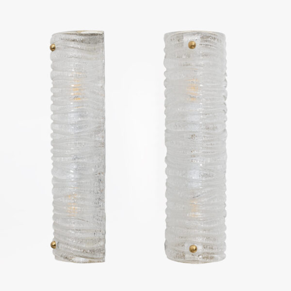 Pair of Barovier & Toso Style Brass and Murano Glass Sconces
