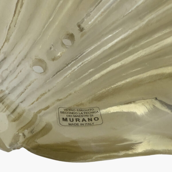 Pair Barovier & Toso Style Italian Murano Glass Leaf Sconces - Image 8