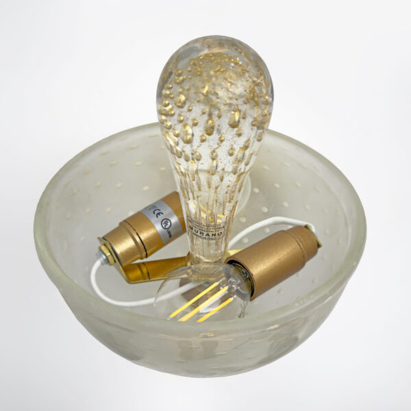 Barovier & Toso Brass and Pulegoso Murano Glass Sconces, Pair - Image 8