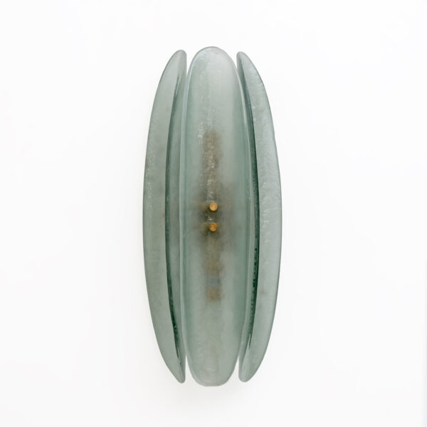 Pair of Fontana Arte Style Aqua Green Murano Glass Sconces - Image 2