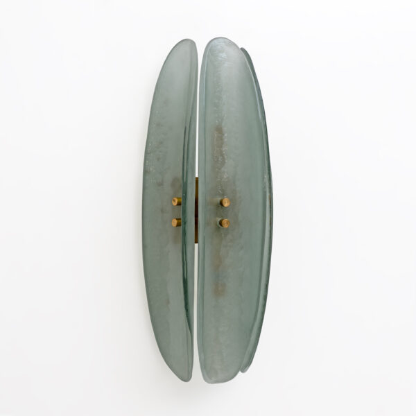 Pair of Fontana Arte Style Aqua Green Murano Glass Sconces - Image 5