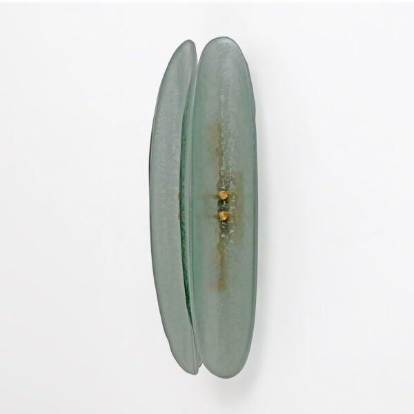 Pair of Fontana Arte Style Aqua Green Murano Glass Sconces - Image 4