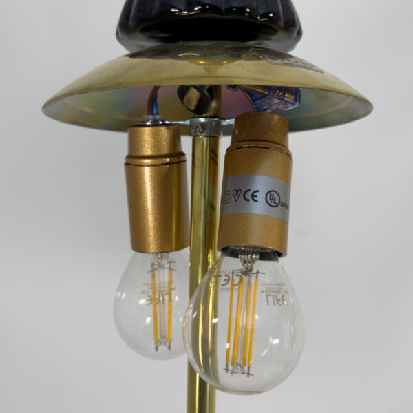 Blown Murano Glass and Brass Pendant Lamp - Image 8