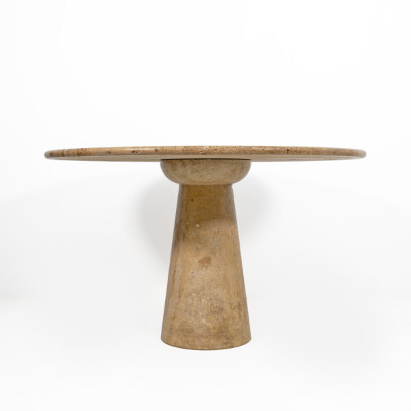 Attributed to Angelo Mangiarotti Travertine Round Dining Table, 70s - Image 6