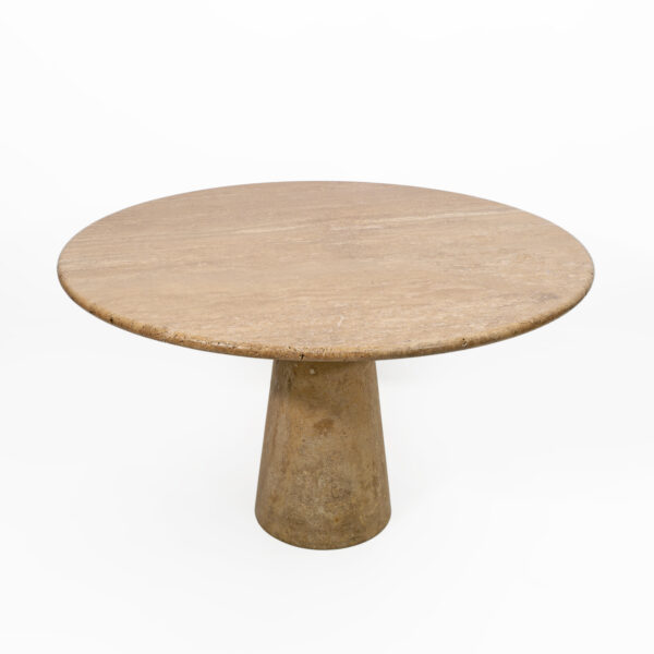 Attributed to Angelo Mangiarotti Travertine Round Dining Table, 70s - Image 3