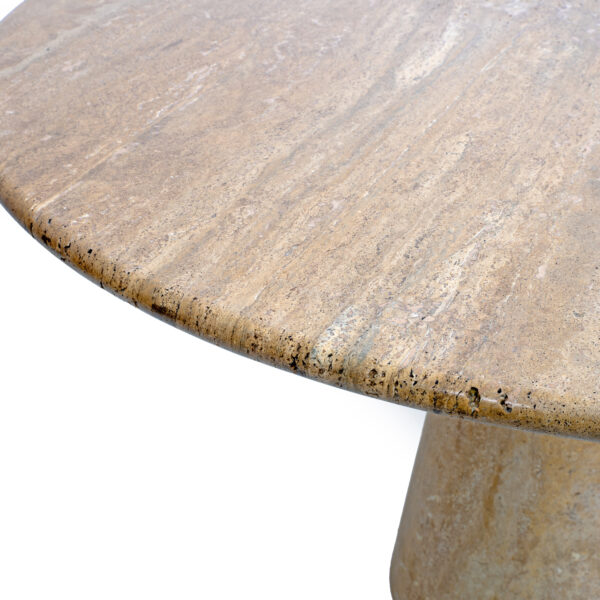 Attributed to Angelo Mangiarotti Travertine Round Dining Table, 70s - Image 5