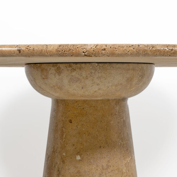 Attributed to Angelo Mangiarotti Travertine Round Dining Table, 70s - Image 7