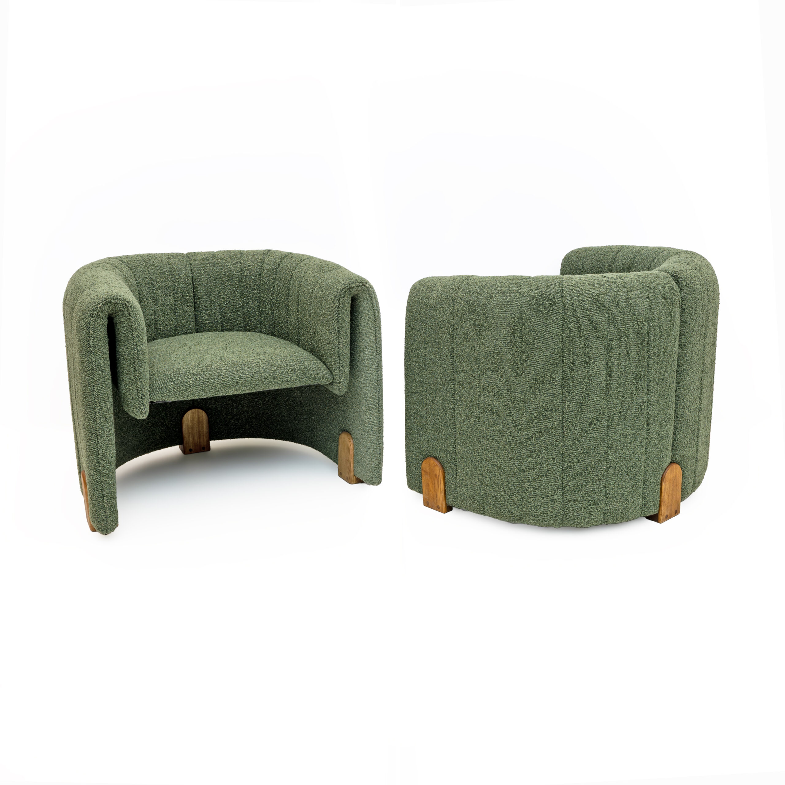 Pair of Italian Design Bouclè Armchairs