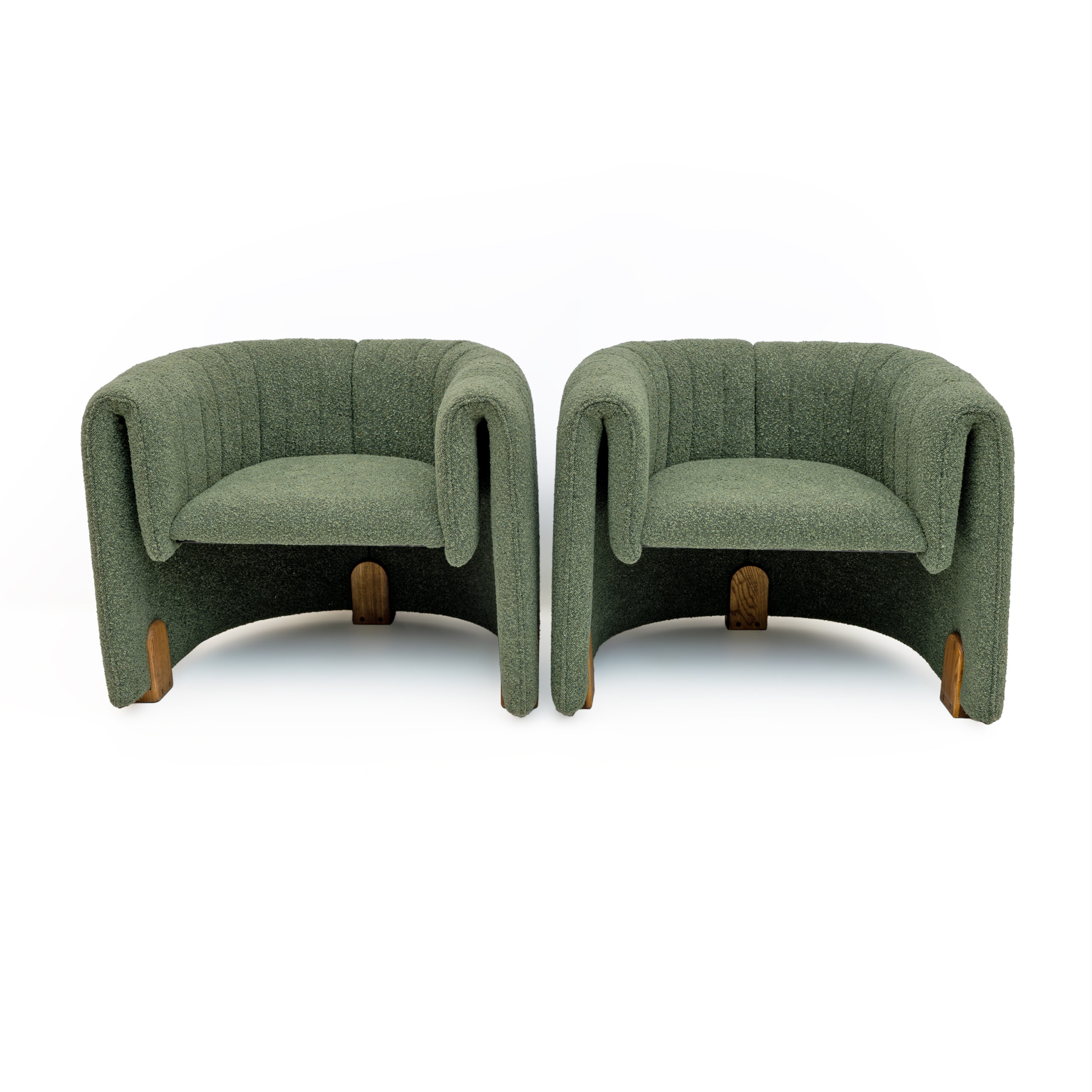 Pair of Italian Design Bouclè Armchairs - Image 11