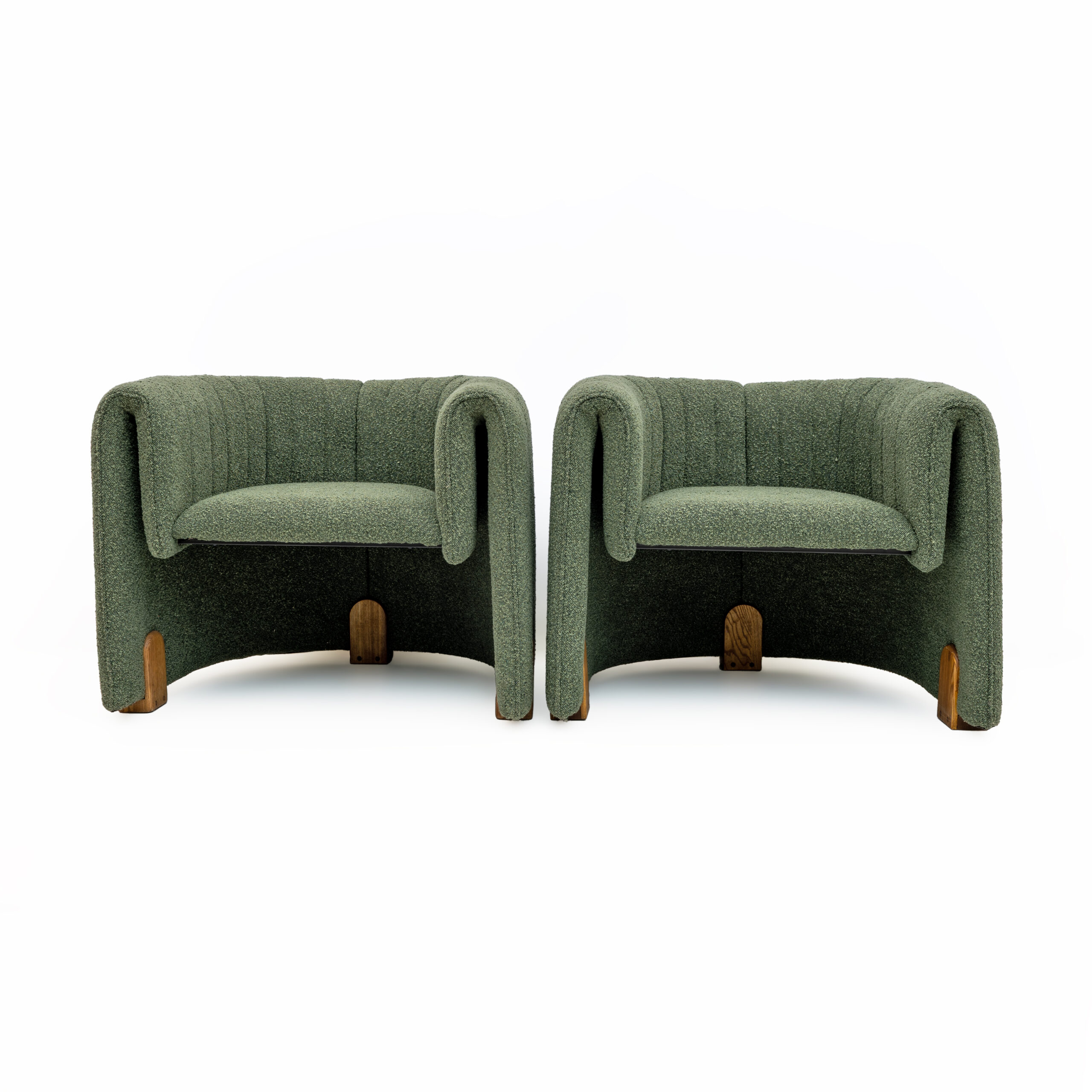 Pair of Italian Design Bouclè Armchairs - Image 10