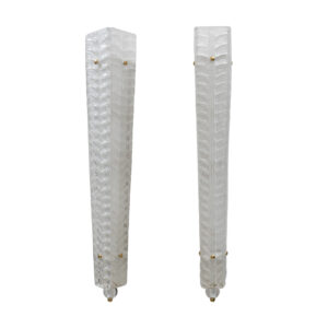 Pair of Art Deco Style Brass and Murano Glass Graniglia Sconces