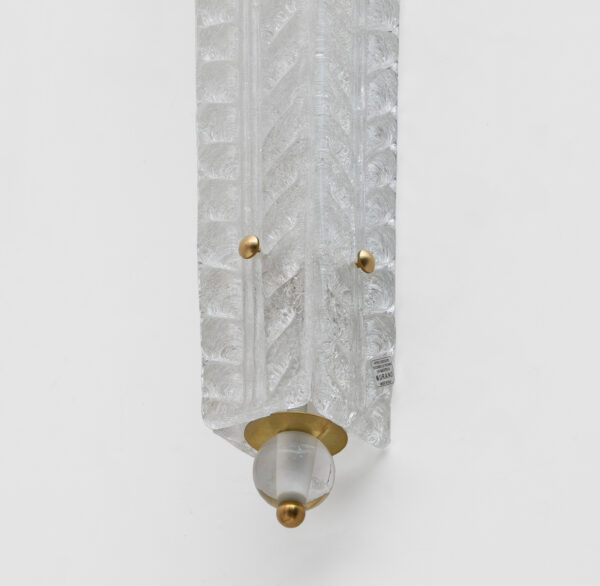 Pair of Art Deco Style Brass and Murano Glass Graniglia Sconces - Image 8