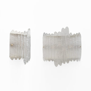 Pair of Italian Murano Glass and Brass glacier Wall Sconces