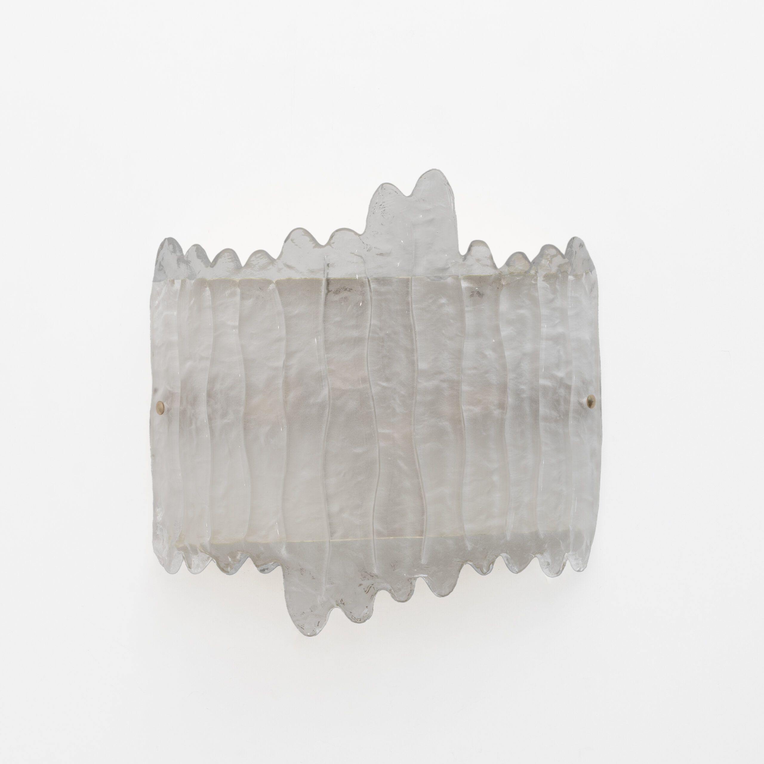 Pair of Italian Murano Glass and Brass glacier Wall Sconces - Image 2