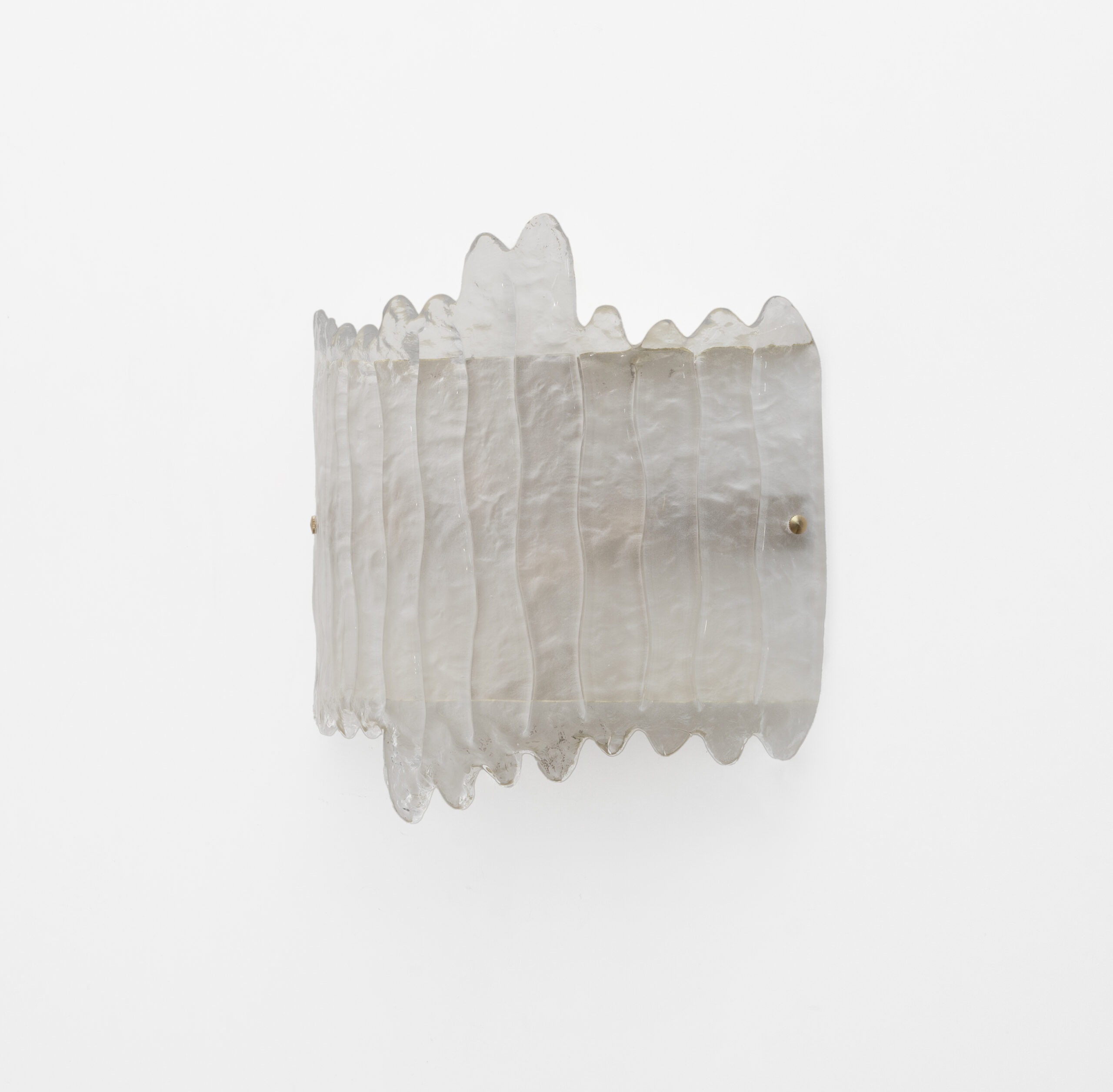 Pair of Italian Murano Glass and Brass glacier Wall Sconces - Image 5