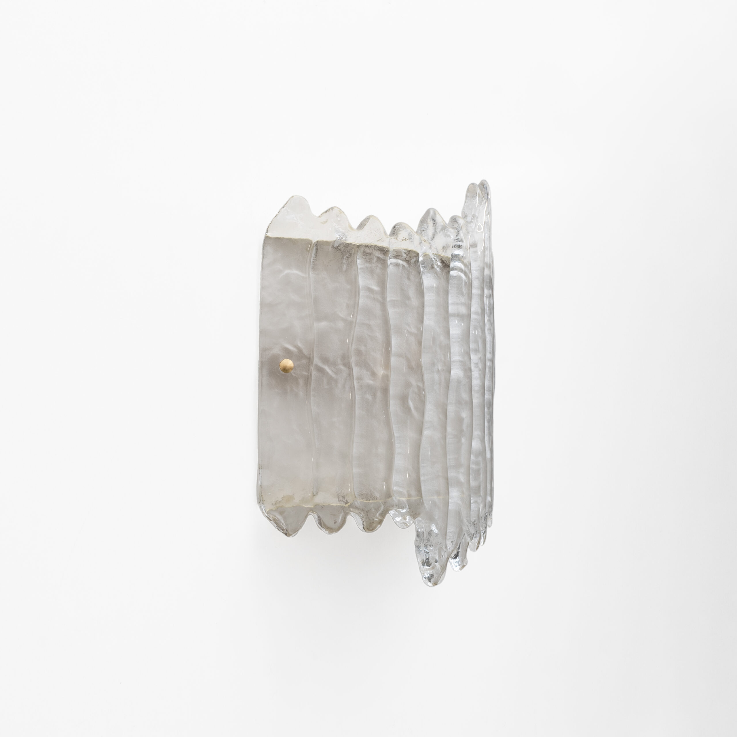 Pair of Italian Murano Glass and Brass glacier Wall Sconces - Image 7