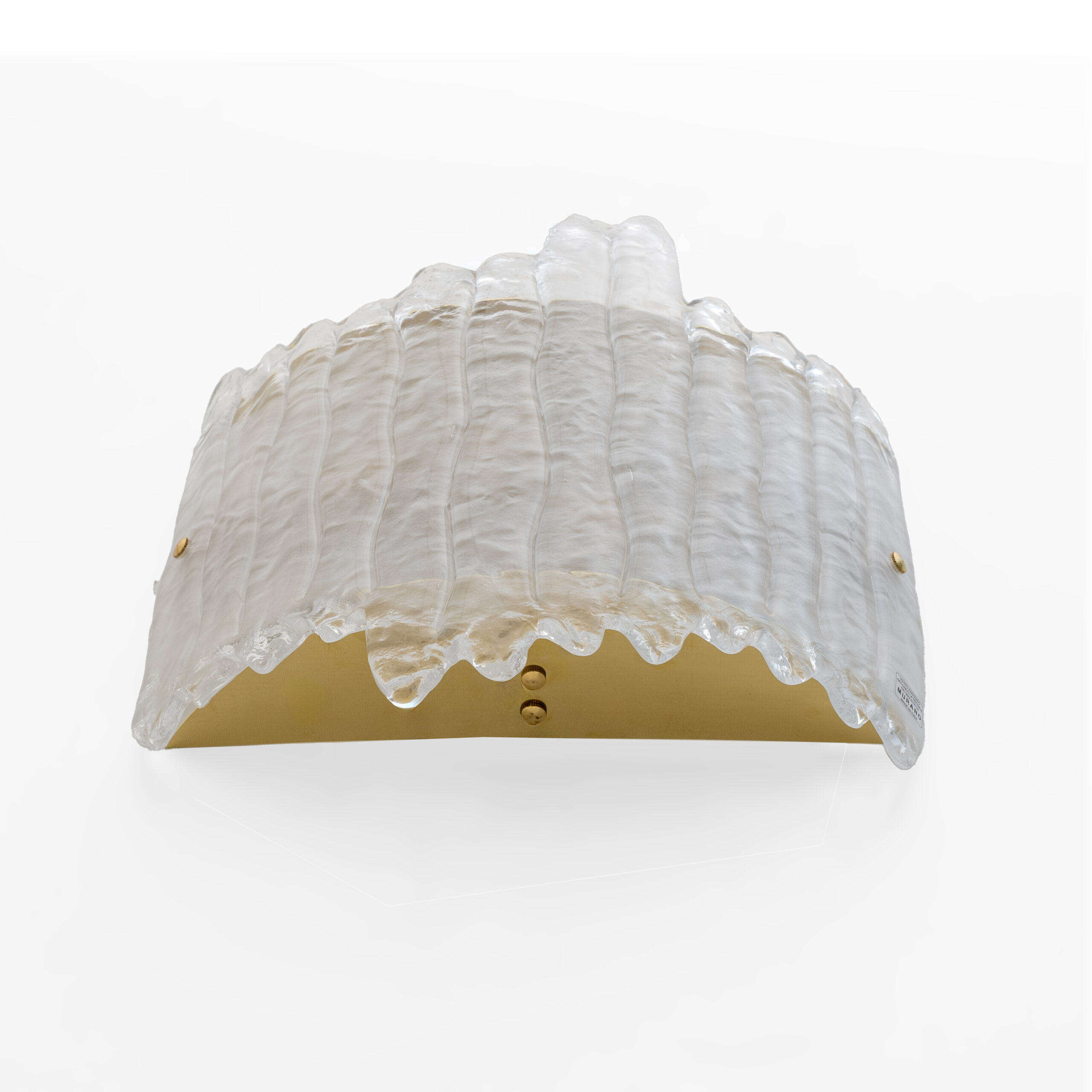 Pair of Italian Murano Glass and Brass glacier Wall Sconces - Image 10