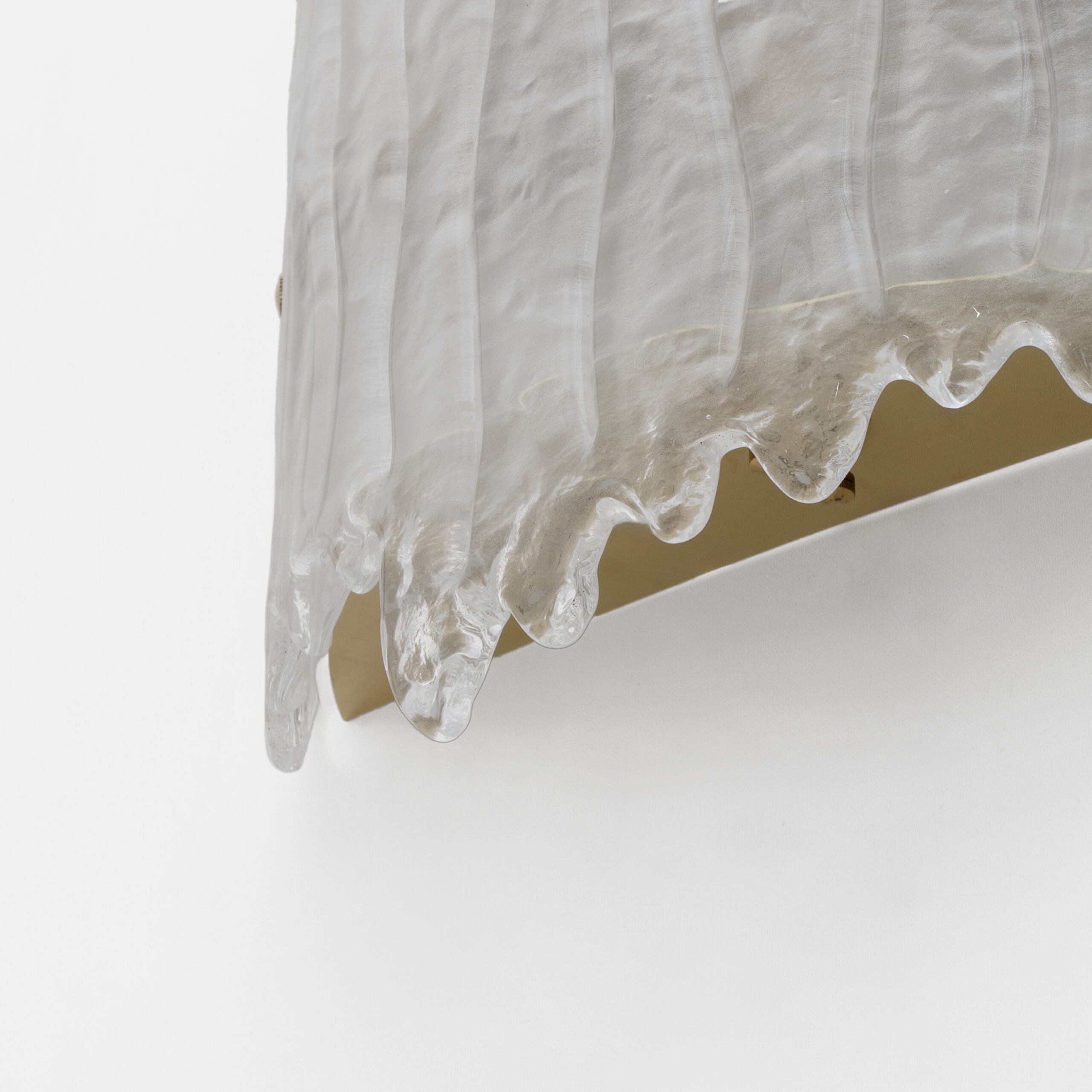 Pair of Italian Murano Glass and Brass glacier Wall Sconces - Image 6