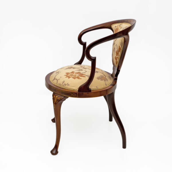 Beautiful Edwardian Inlaid Tub Back Chair - Image 7